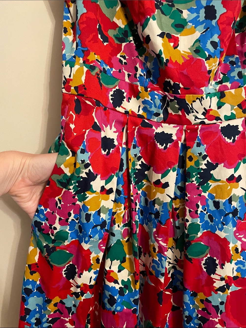Boden Floral Fit and Flare Midi Dress US 4R UK 8R - Picture 10 of 11